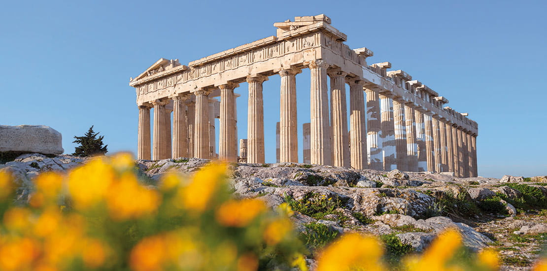 The ancient ruins of the Acropolis in Athens, Greece